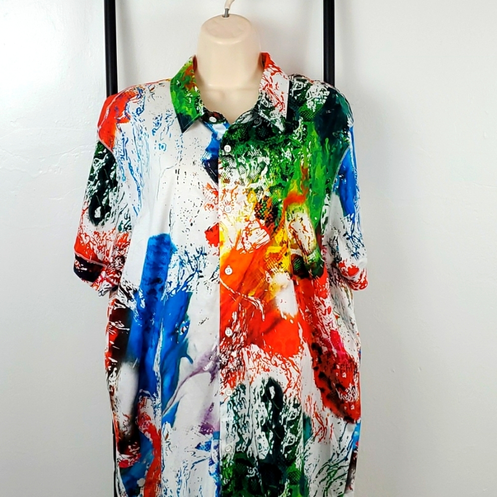 Raffi splash shirt buttons up men size XL